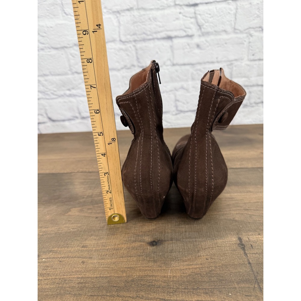 Corso Como Brown Suede Mary Jane Ankle Boots Heels 9.5 Boho Vintage Academia - Picture 5 of 13